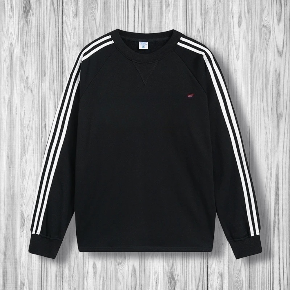 Black Sweatshirt with White Stripes